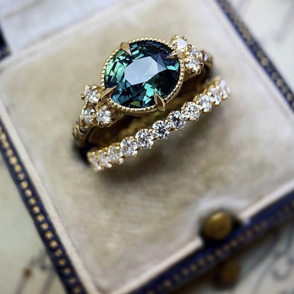 New European And American-style Trendy Fashion Alloy Ring Inlaid With Zirconias