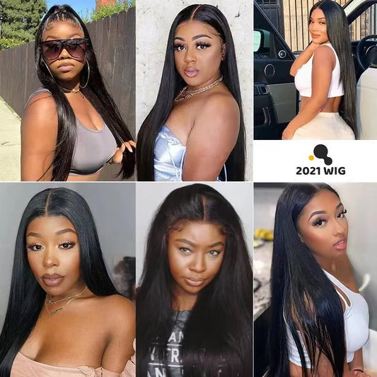 Middle-parted Long Straight Wig For Women Made From High-temperature Synthetic Fiber