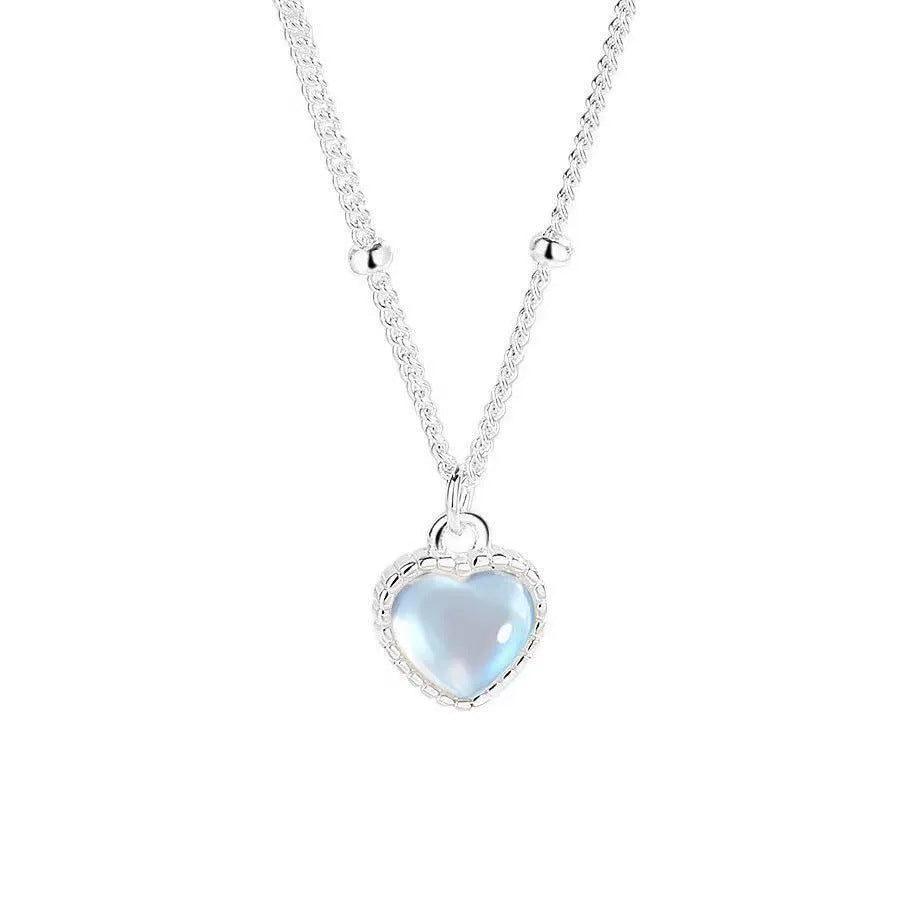 Japan-Korea Style Loving-Heart Gradient Color Pendant Necklace For Women