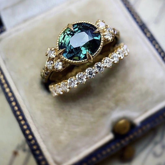 New European And American-style Trendy Fashion Alloy Ring Inlaid With Zirconias