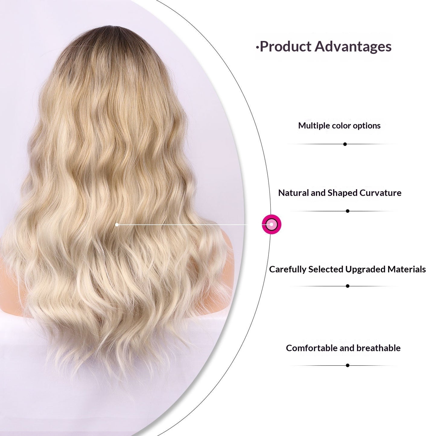 Gradient Gold Figure-eight Bangs With Big Waves