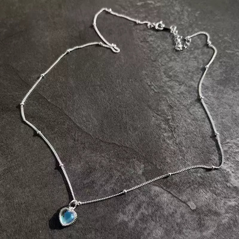 Japan-Korea Style Loving-Heart Gradient Color Pendant Necklace For Women