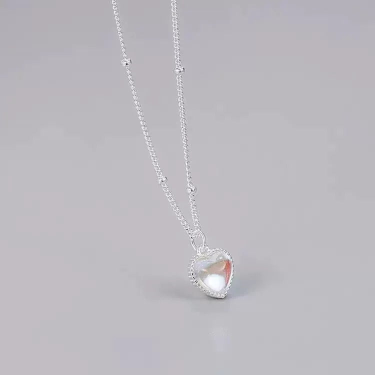 Japan-Korea Style Loving-Heart Gradient Color Pendant Necklace For Women