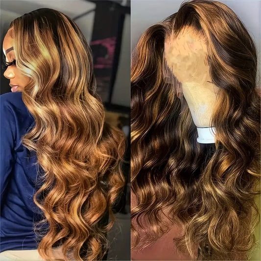 Piano Color Wig Front Lace Big Wave Curly Wig